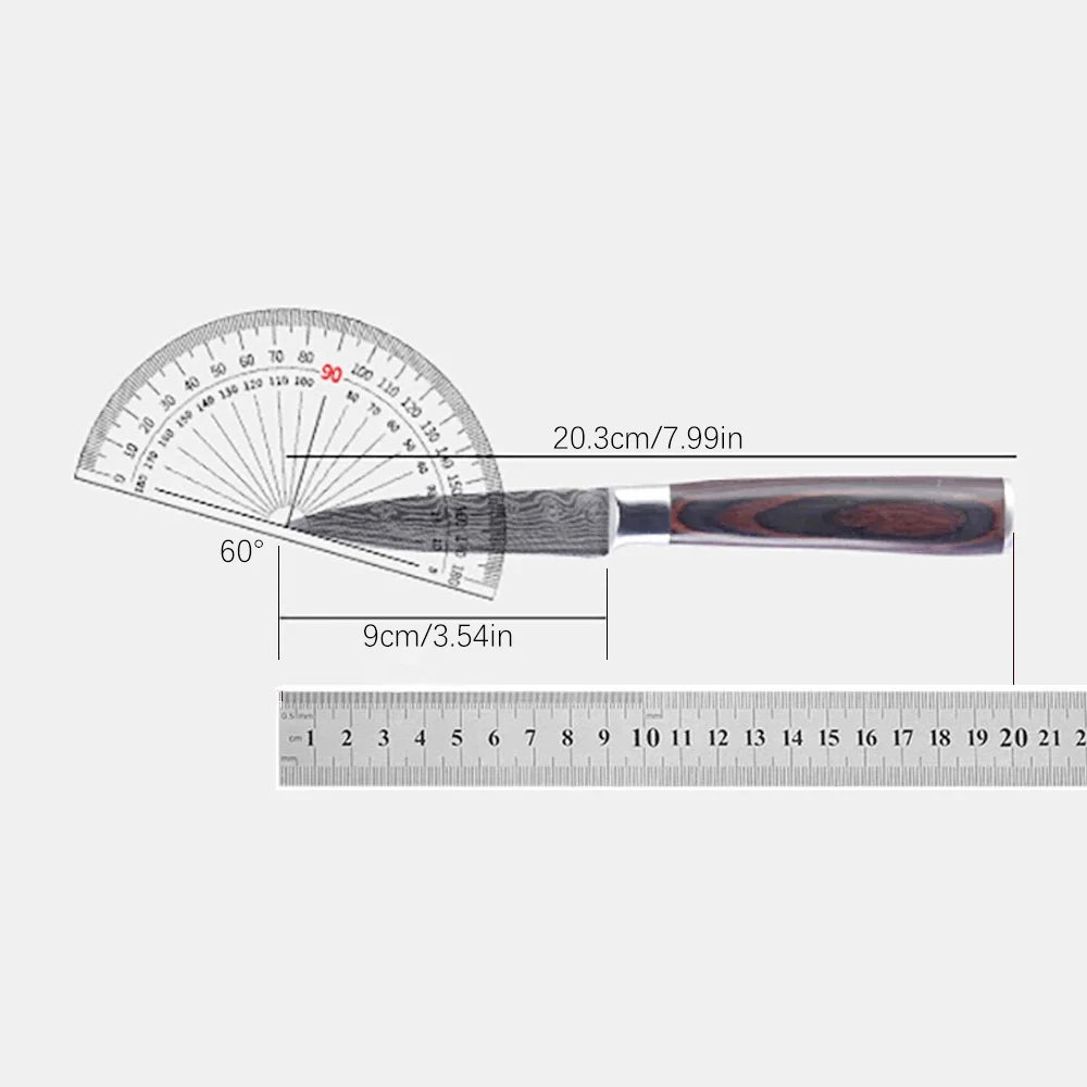 3 Piece Stainless Steel Classic Paring Knives with Straight Edge Spear Point